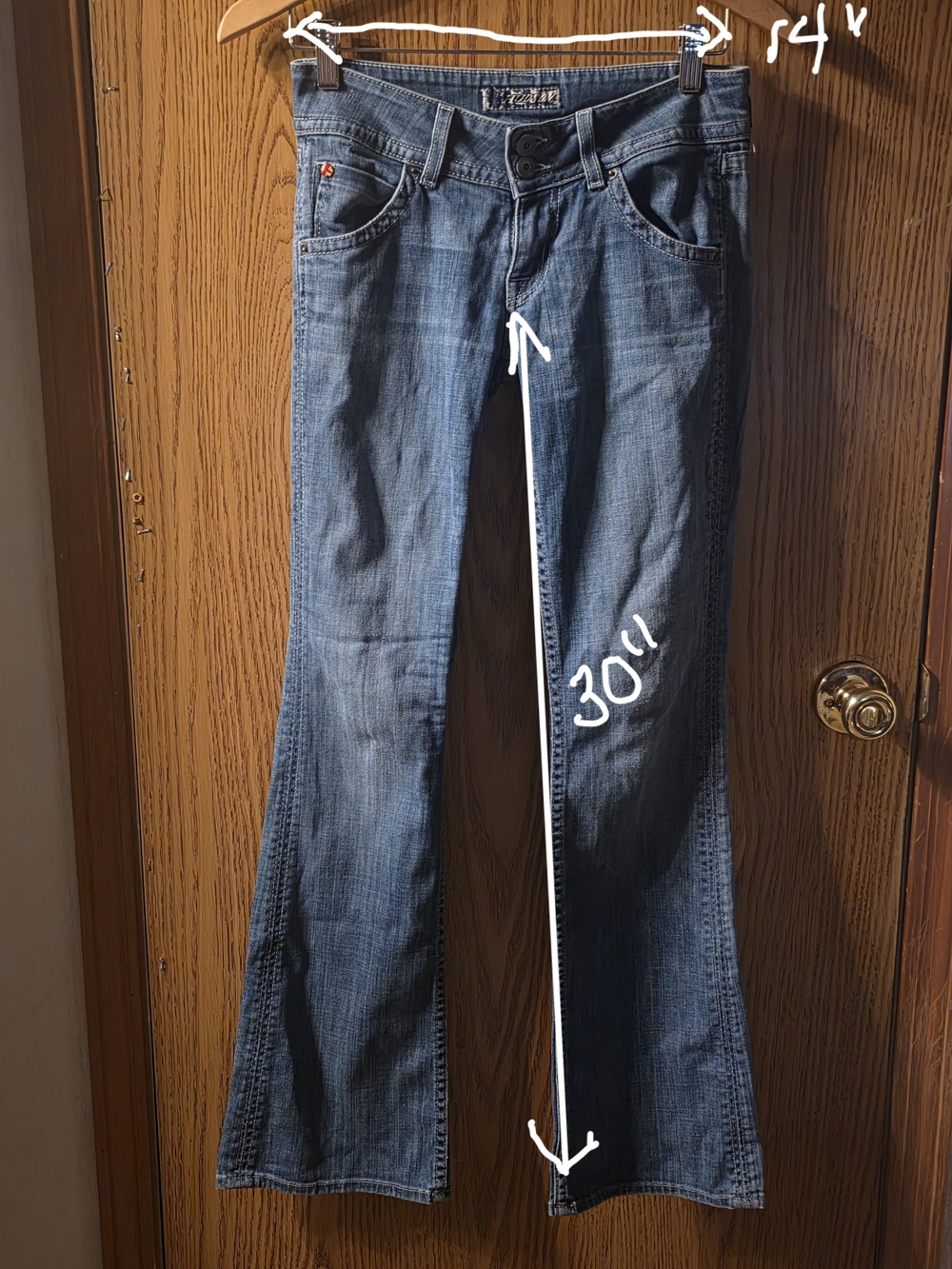 Women's Blue Denim Bootcut Jeans - Unbranded